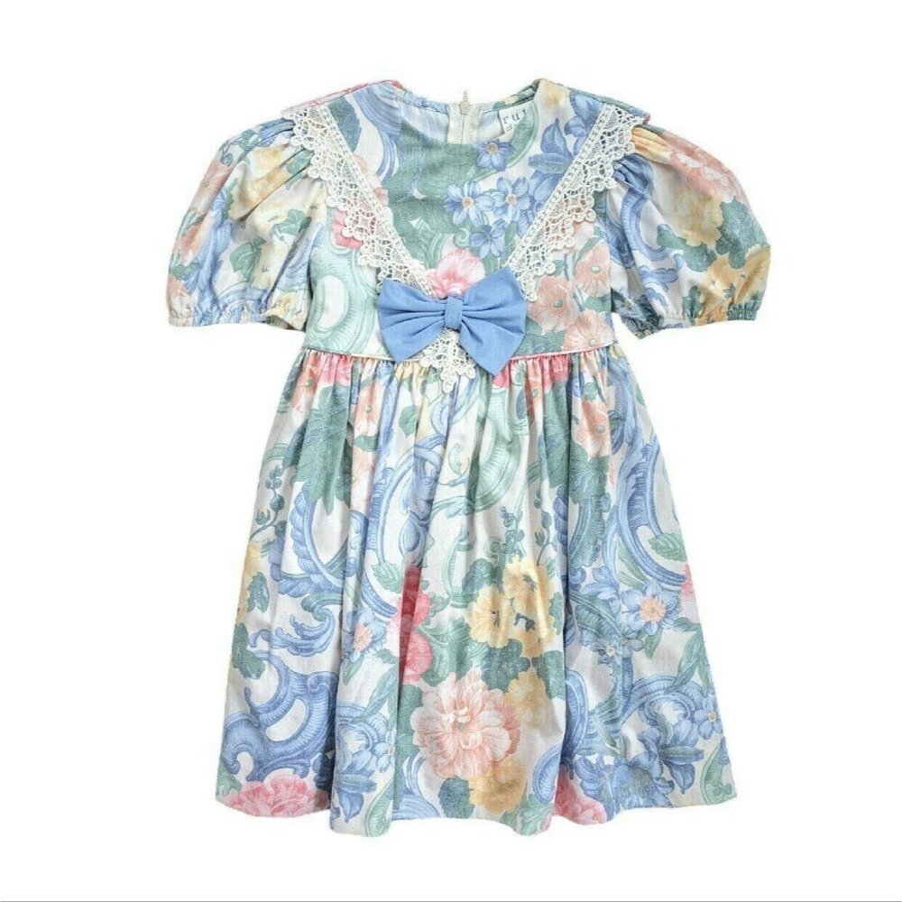 Vintage Ruth Of Carolina Watercolor Pastel Dress Size 5